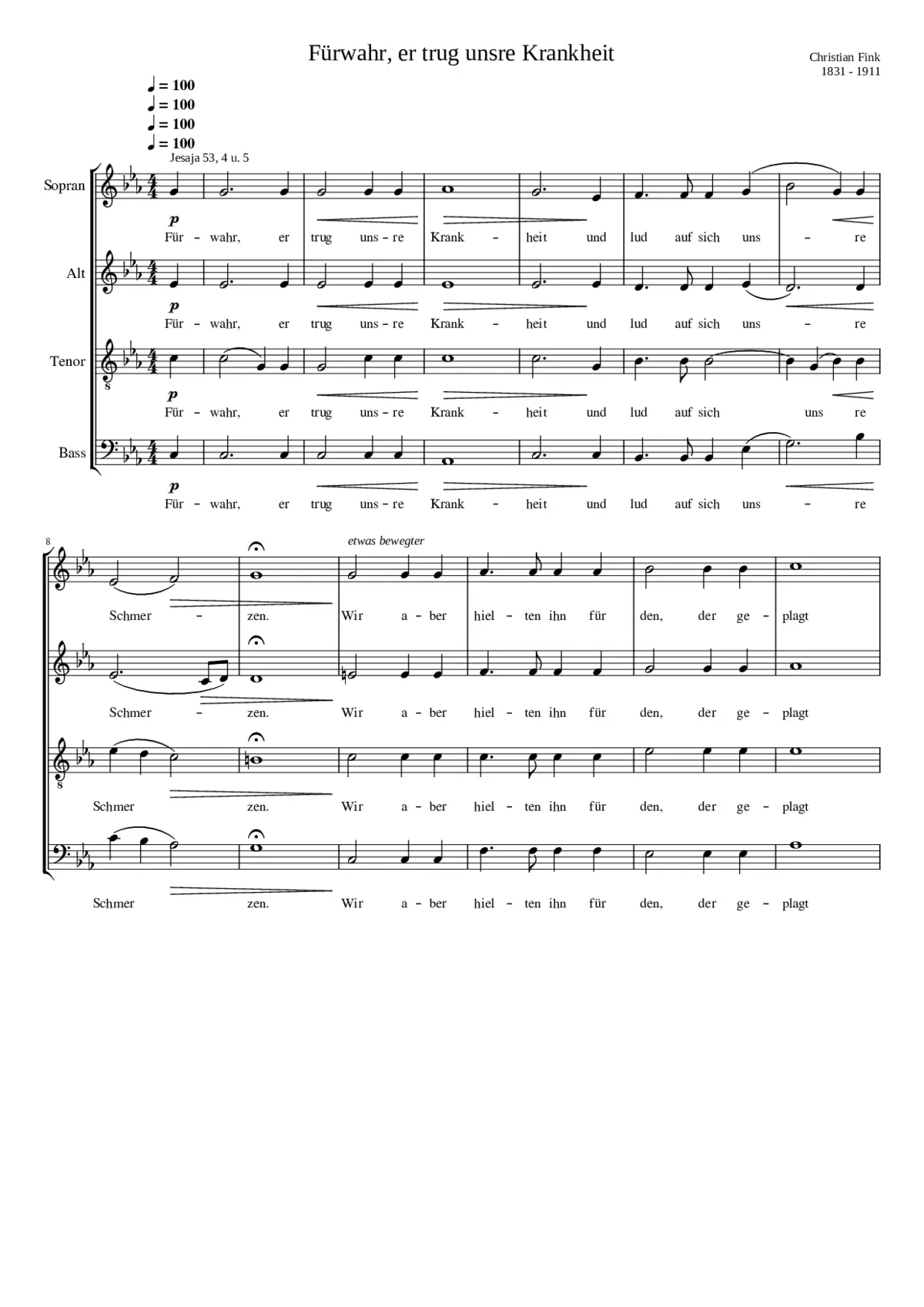 Fürwahr er trug unsre Krankheit - Page 1