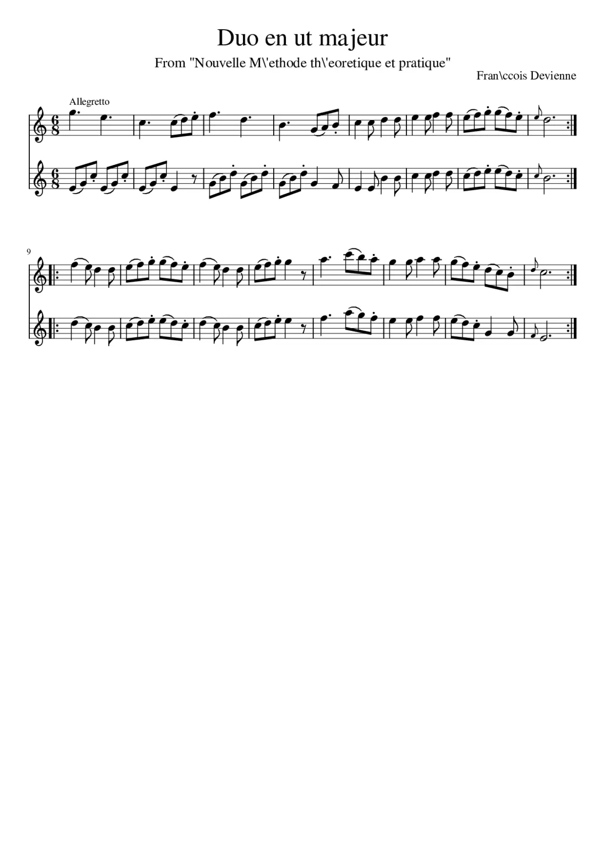 Duo en ut majeur - Page 1
