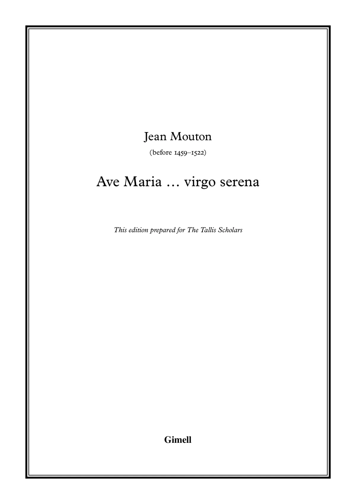 Ave Maria - virgo serena - Page 1