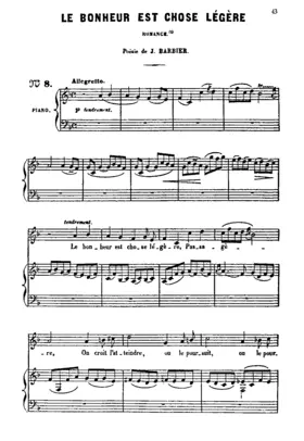 Le bonheur est chose légère