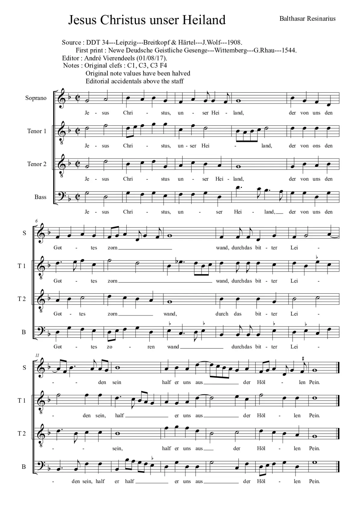 Jesus Christus, unser Heiland, der von uns - Page 1