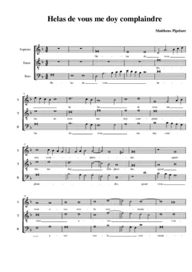 Helas de vous me doy complaindre
