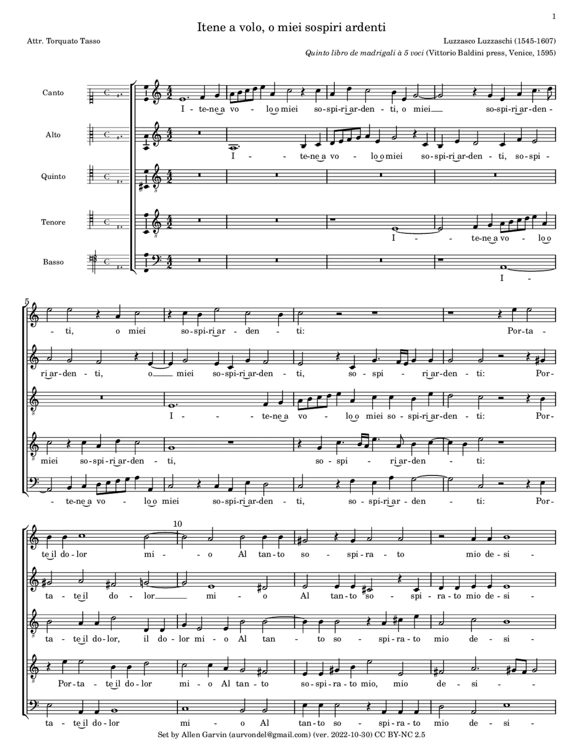 Itene a volo, o miei sospiri ardenti - Page 1