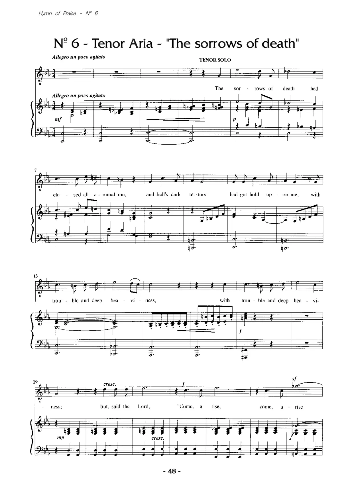 Hymn of Praise: No. 6 - The sorrows of death - Page 1