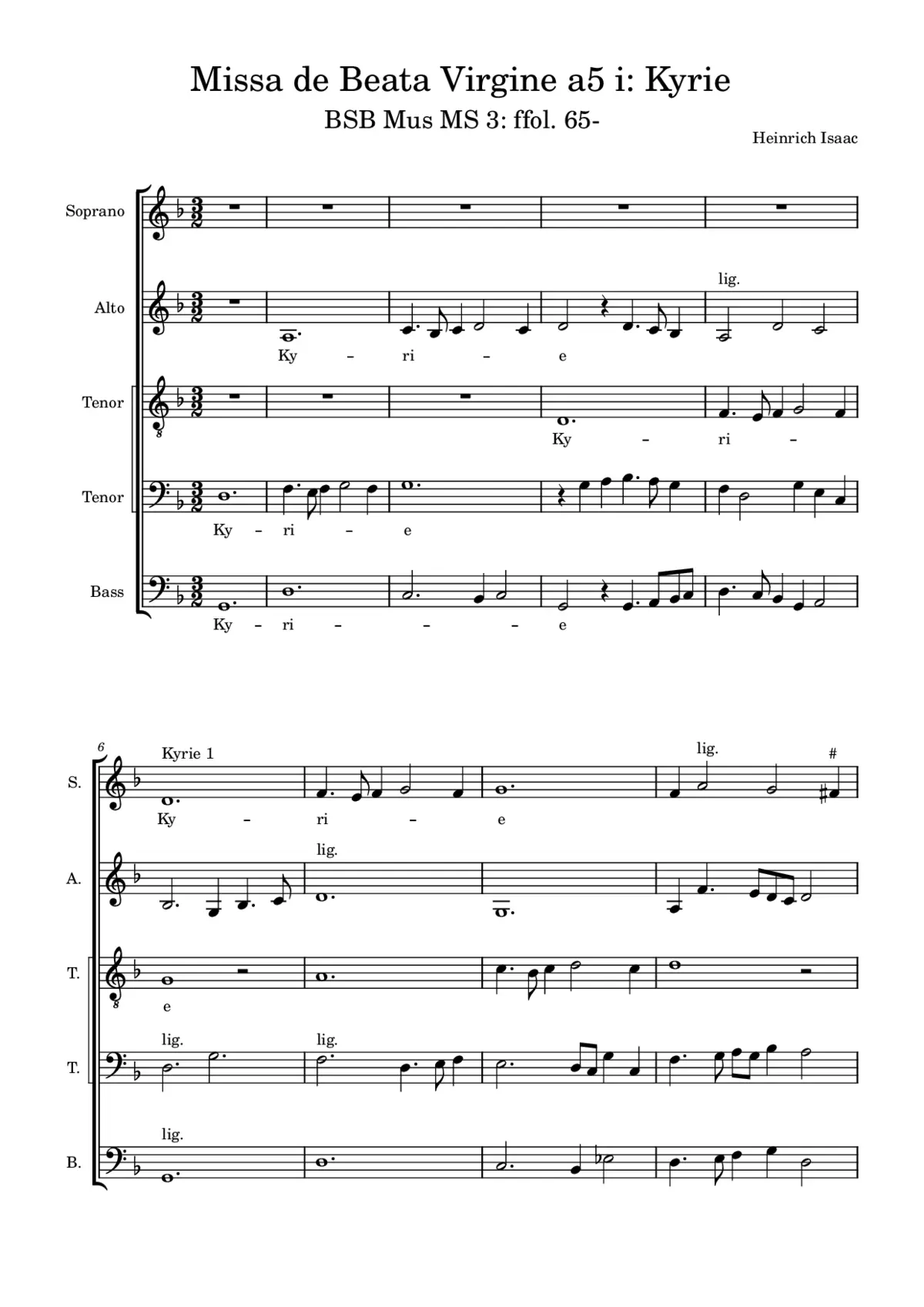 Missa de Beata Virgine a 5 - Page 1