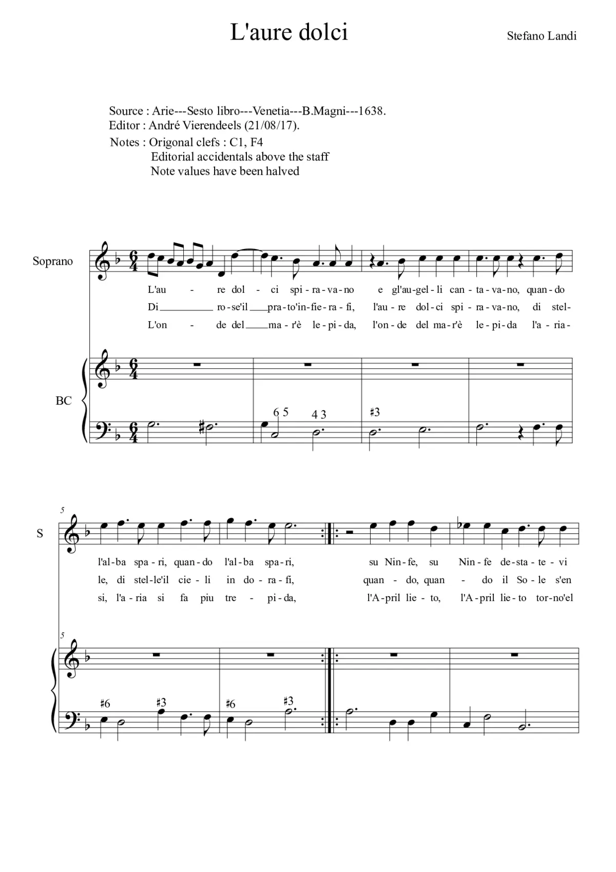 L'aure dolci - Page 1