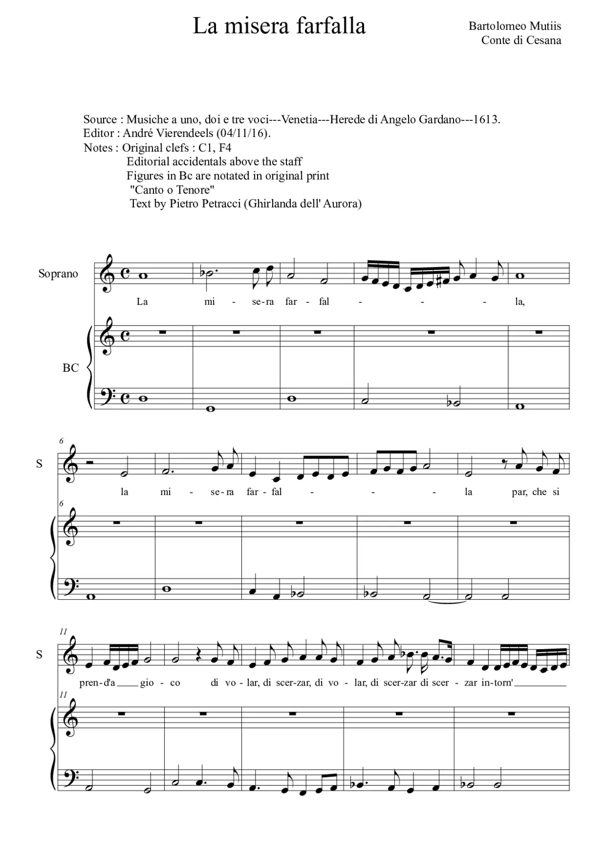 La misera farfalla - Page 1