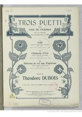 3 Duetti pour voix de femmes, soli ou chœurs