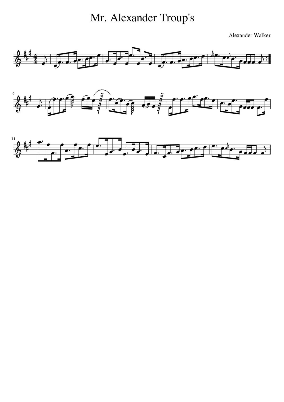 Mr. Alexander Troup's - Page 1