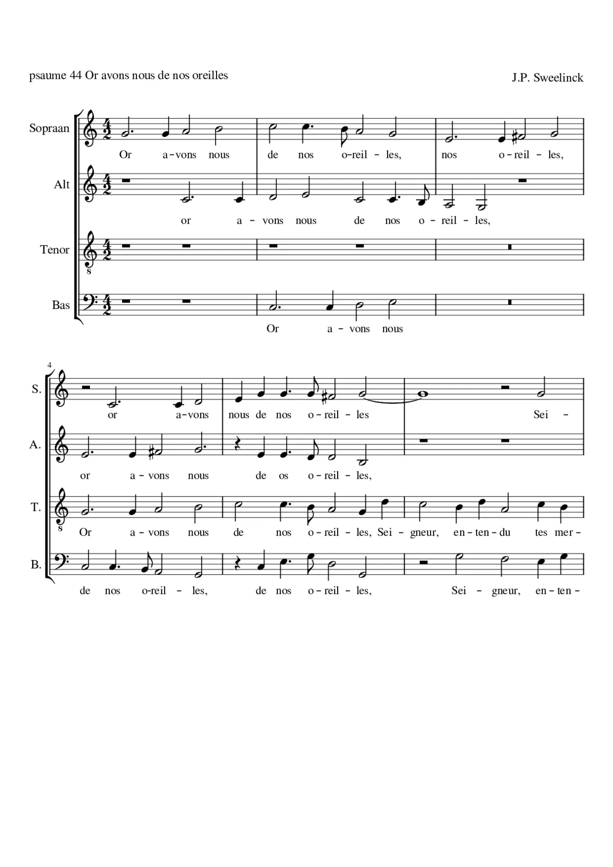 Psaume 44 Or avons nous de nos oreilles - Page 1