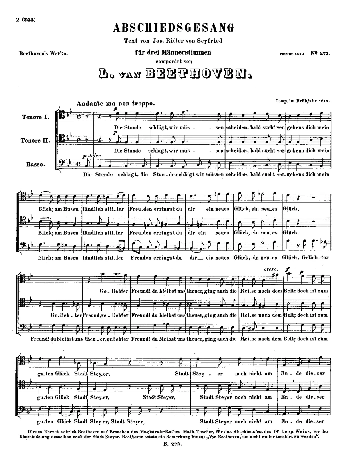 Abschiedsgesang - Page 1