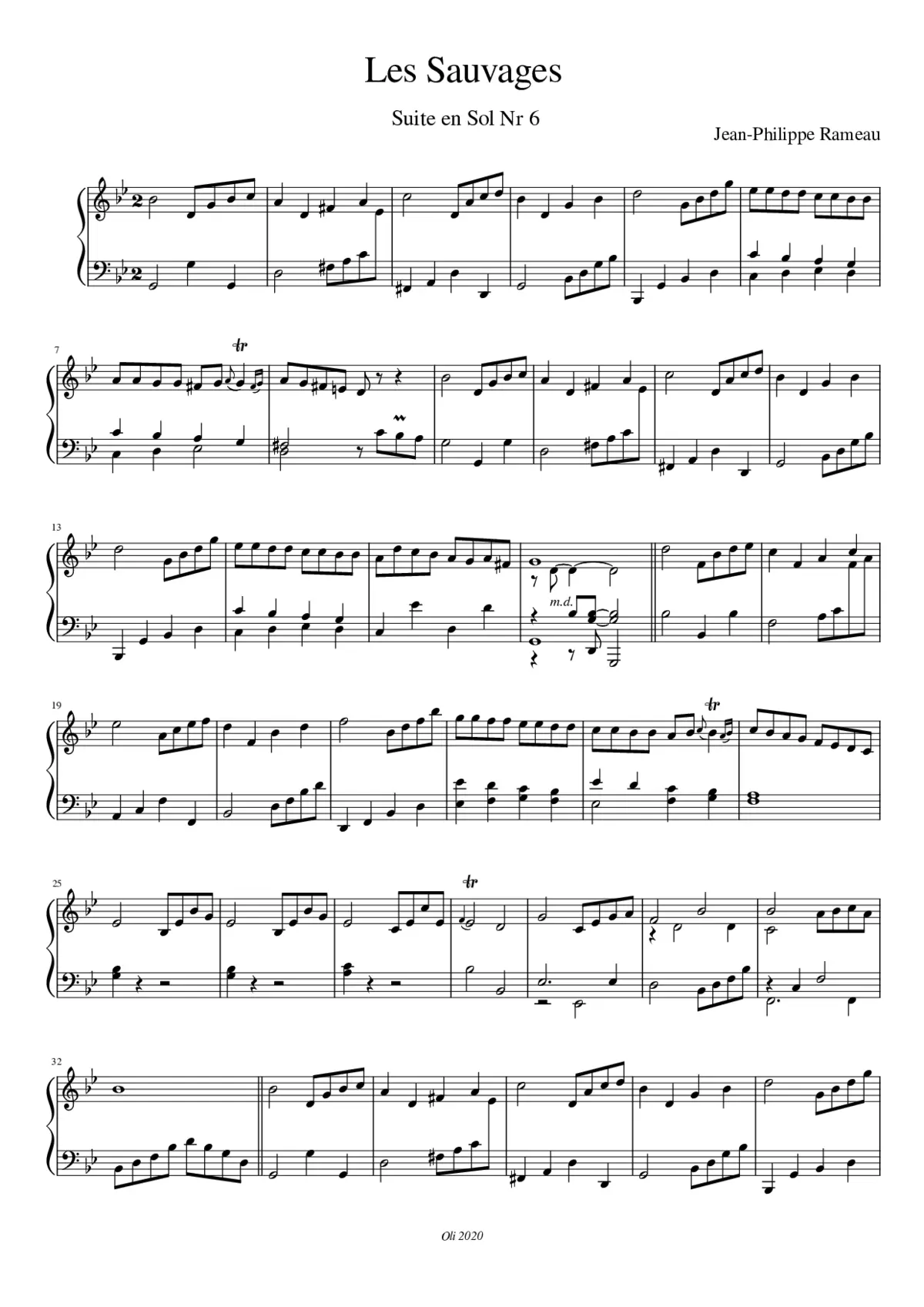 les sauvages nouvelles suites de pieces de clavecin - Page 1