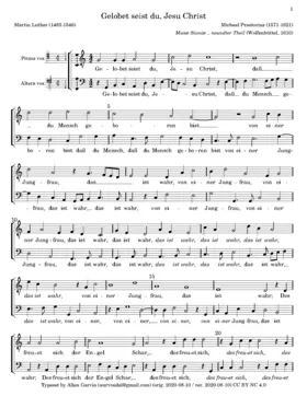 Gelobet seist du, Jesu Christ I à 2