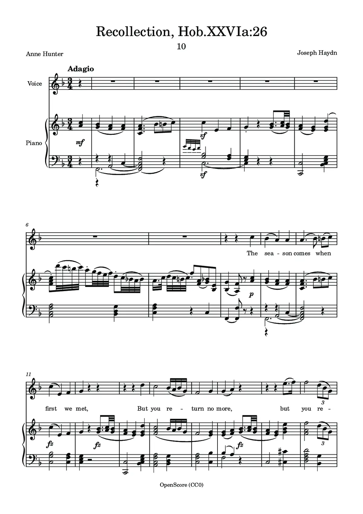 Recollection, Hob.XXVIa:26 - Page 1