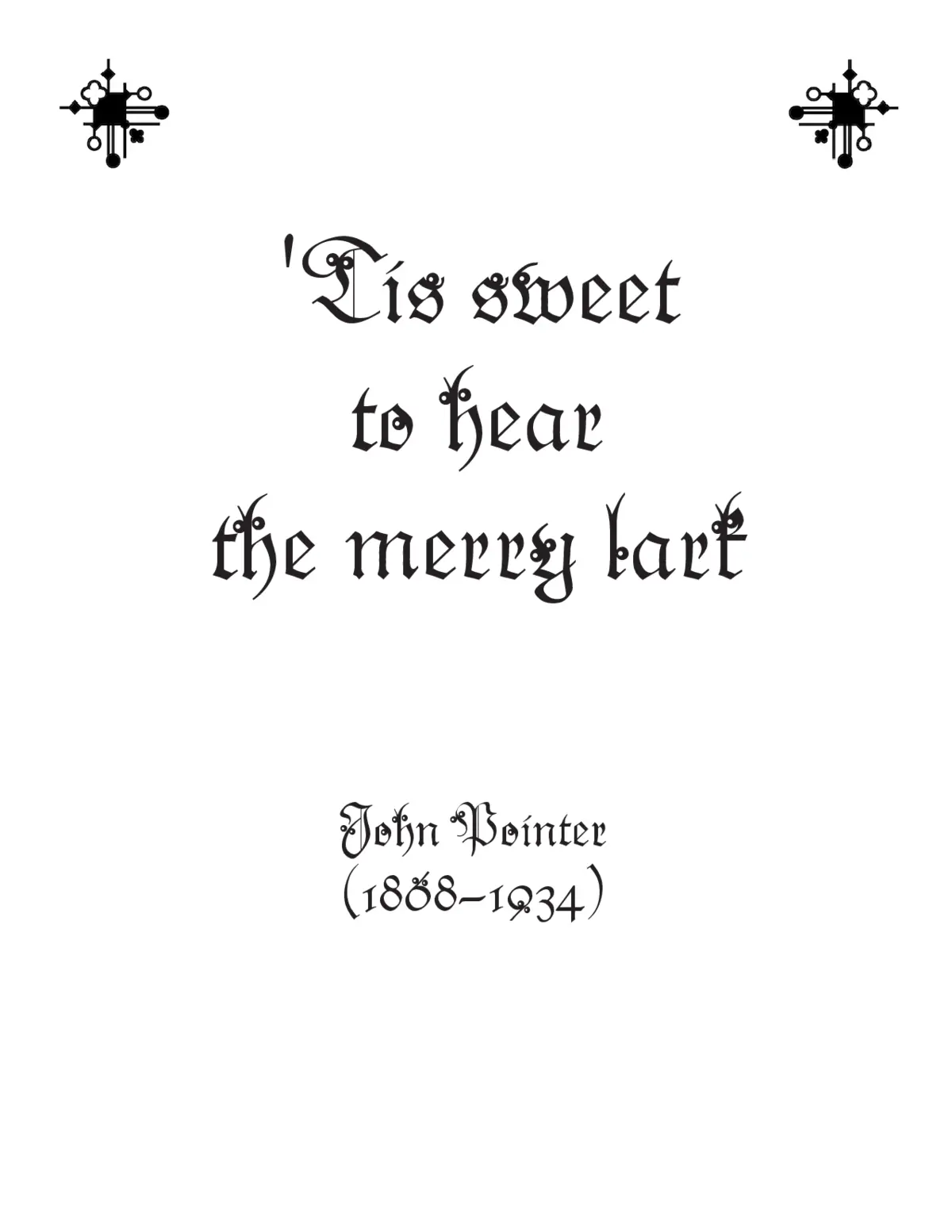 'Tis sweet to hear the merry lark - Page 1