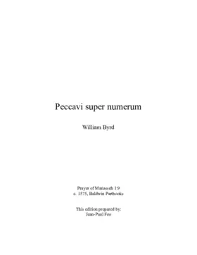 Peccavi super numerum