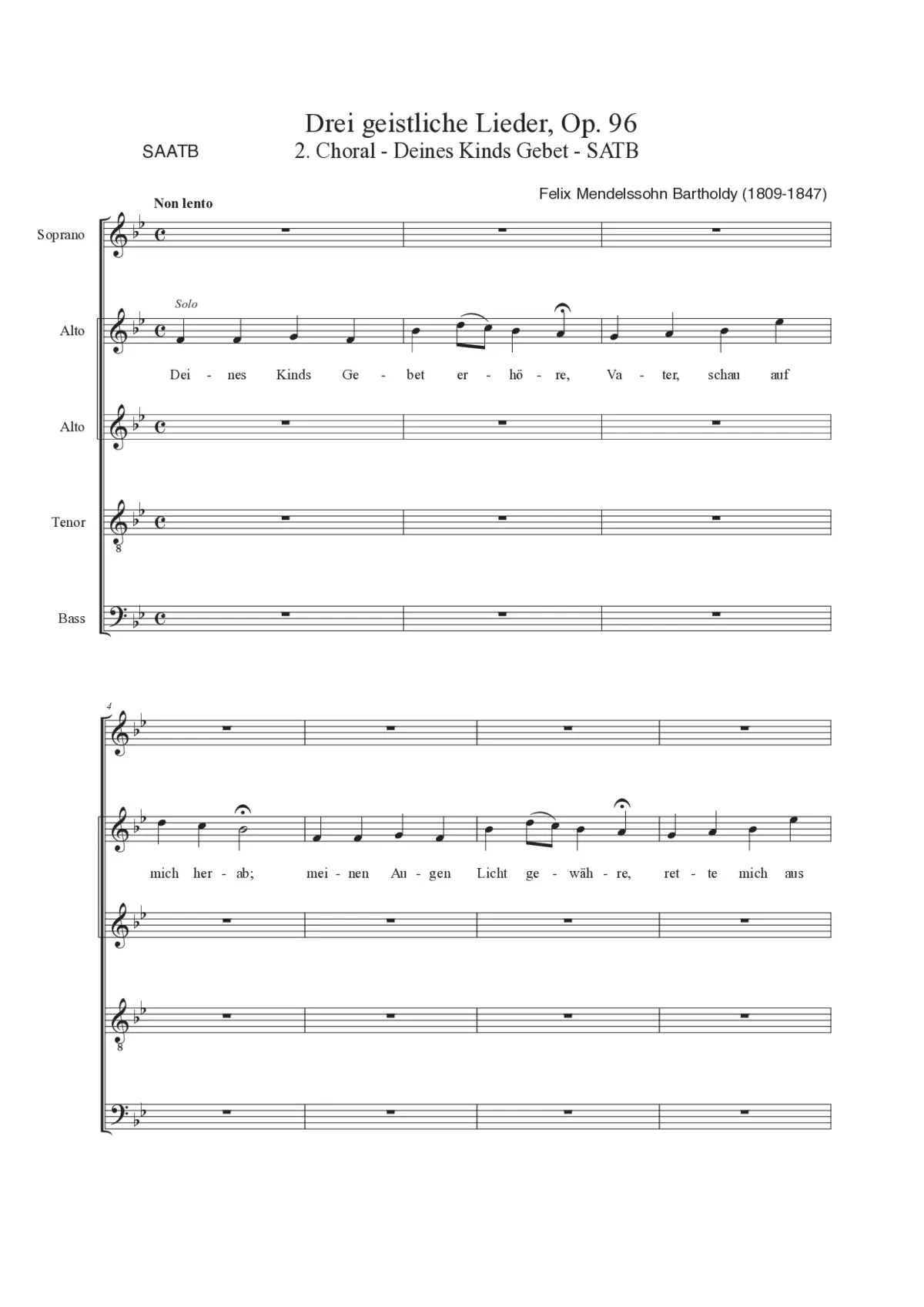 Deines Kinds Gebet erhöre, Op. 96, No. 2 - Page 1
