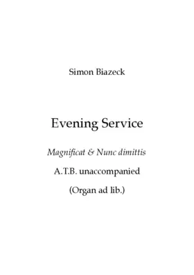 Evening Service for Men's Voices (Magnificat & Nunc dimittis)