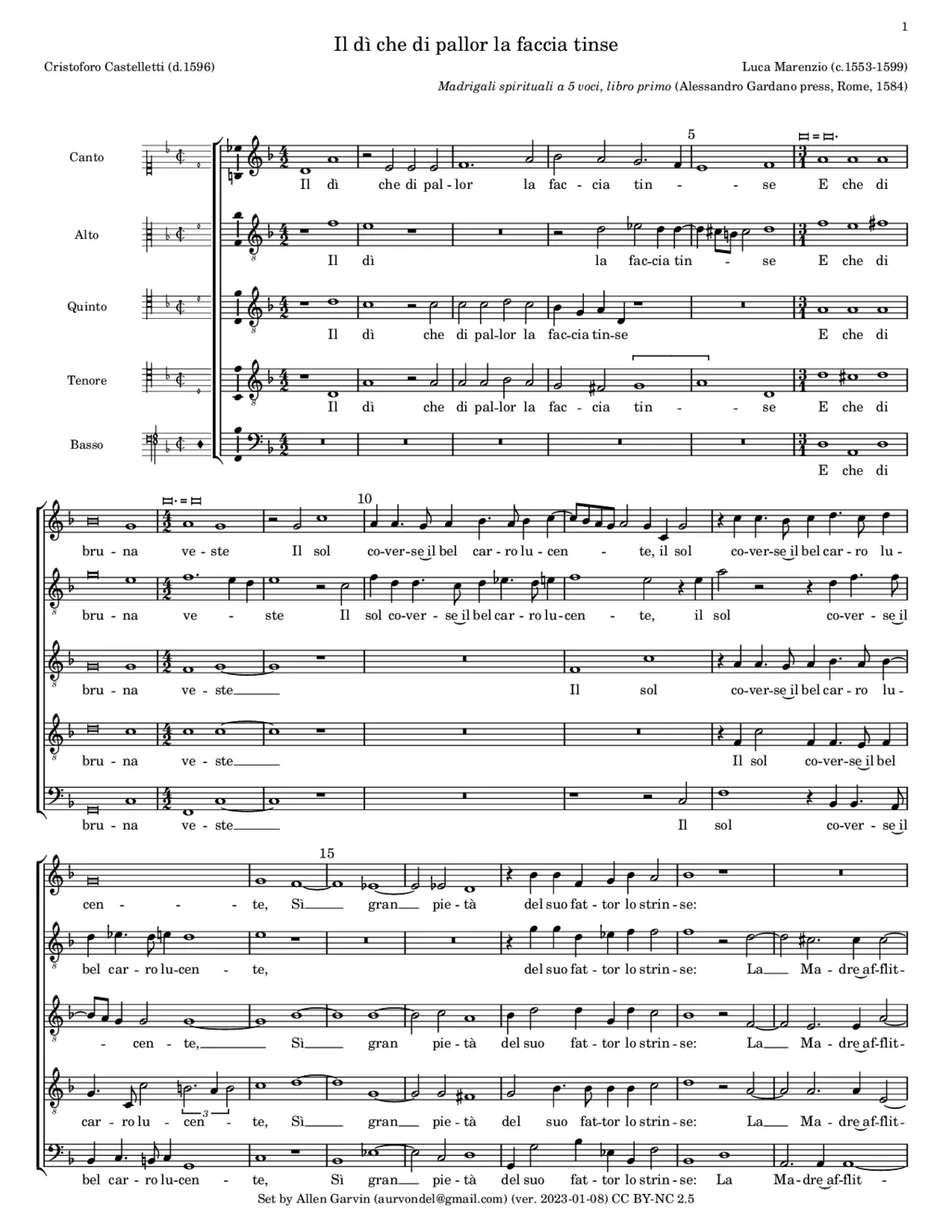 Il dì che di pallor - Page 1