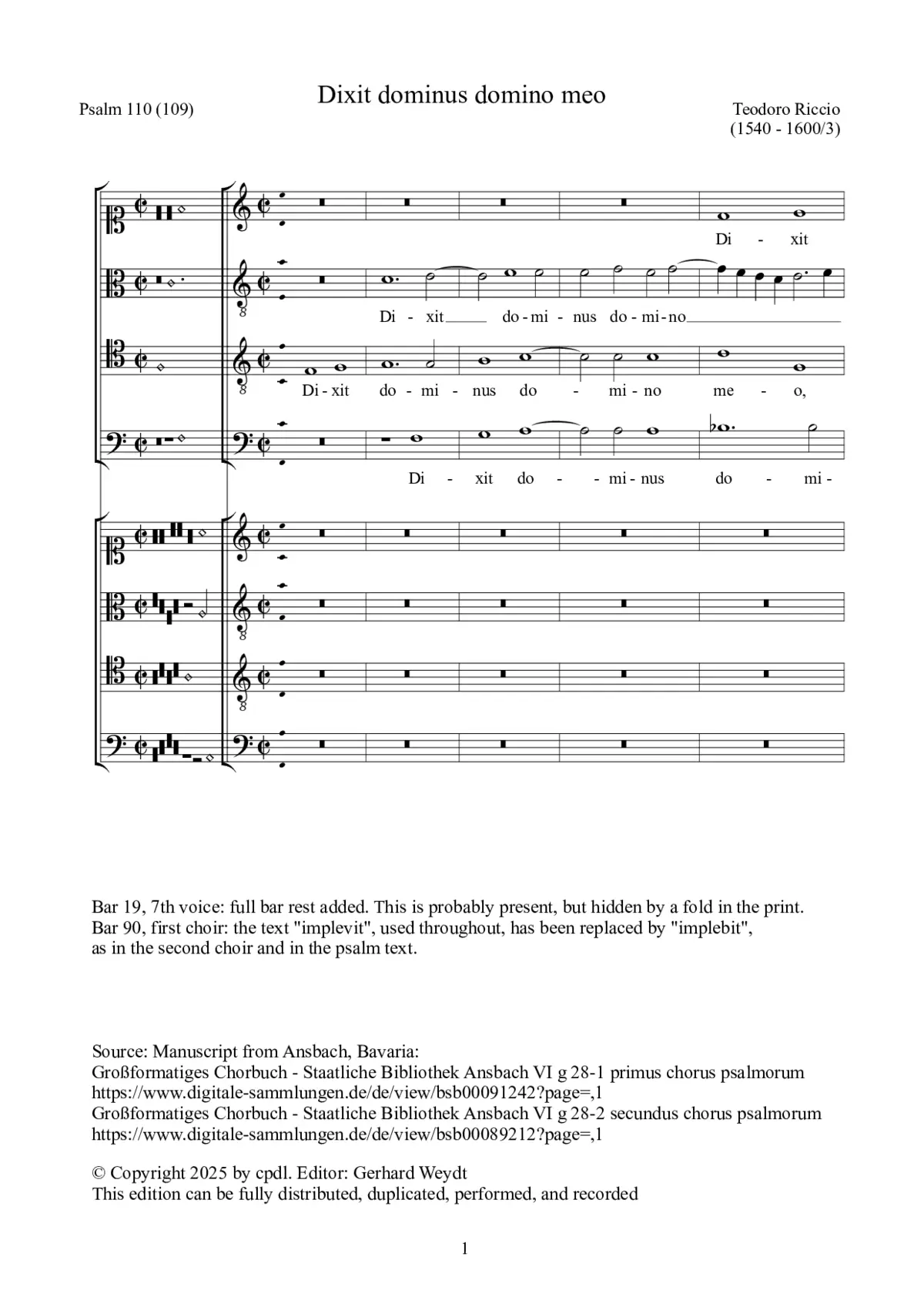 Dixit Dominus - Page 1