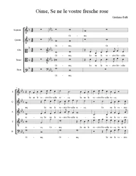Oime, Se ne le vostre fresche rose