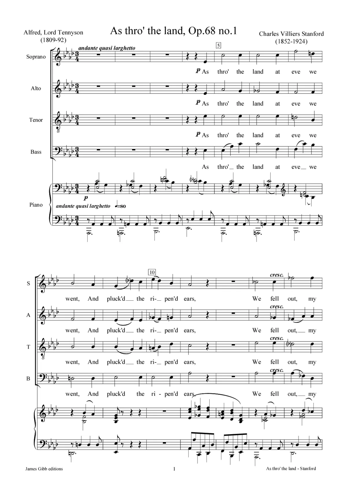 As thro' the land, Op. 68:1 - Page 1