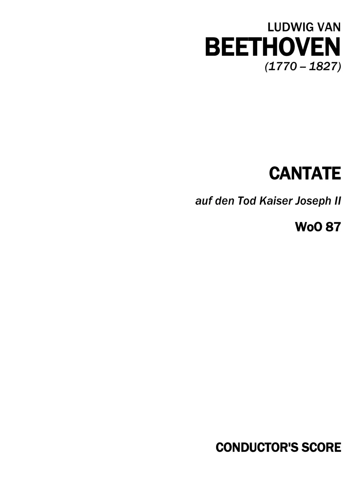 Cantata on the Death of Emperor Joseph II - Page 1
