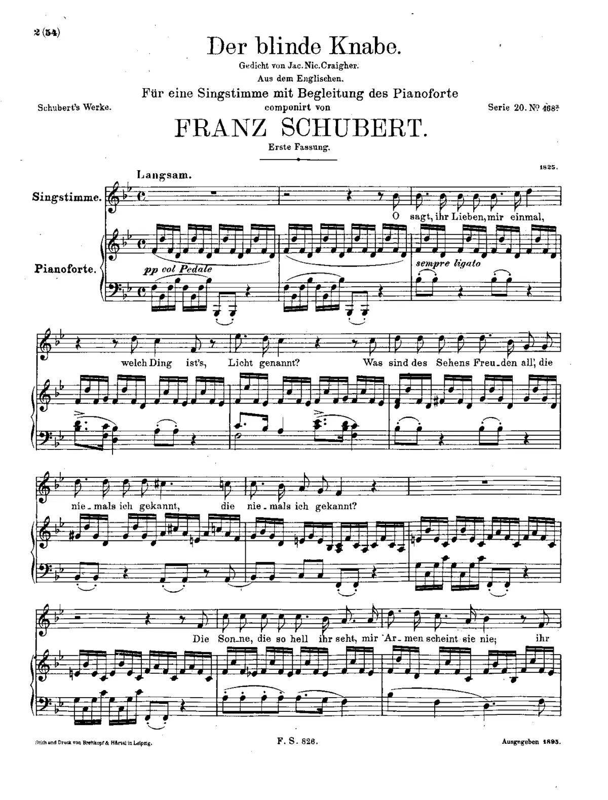 Der blinde Knabe, D.833 - Page 1