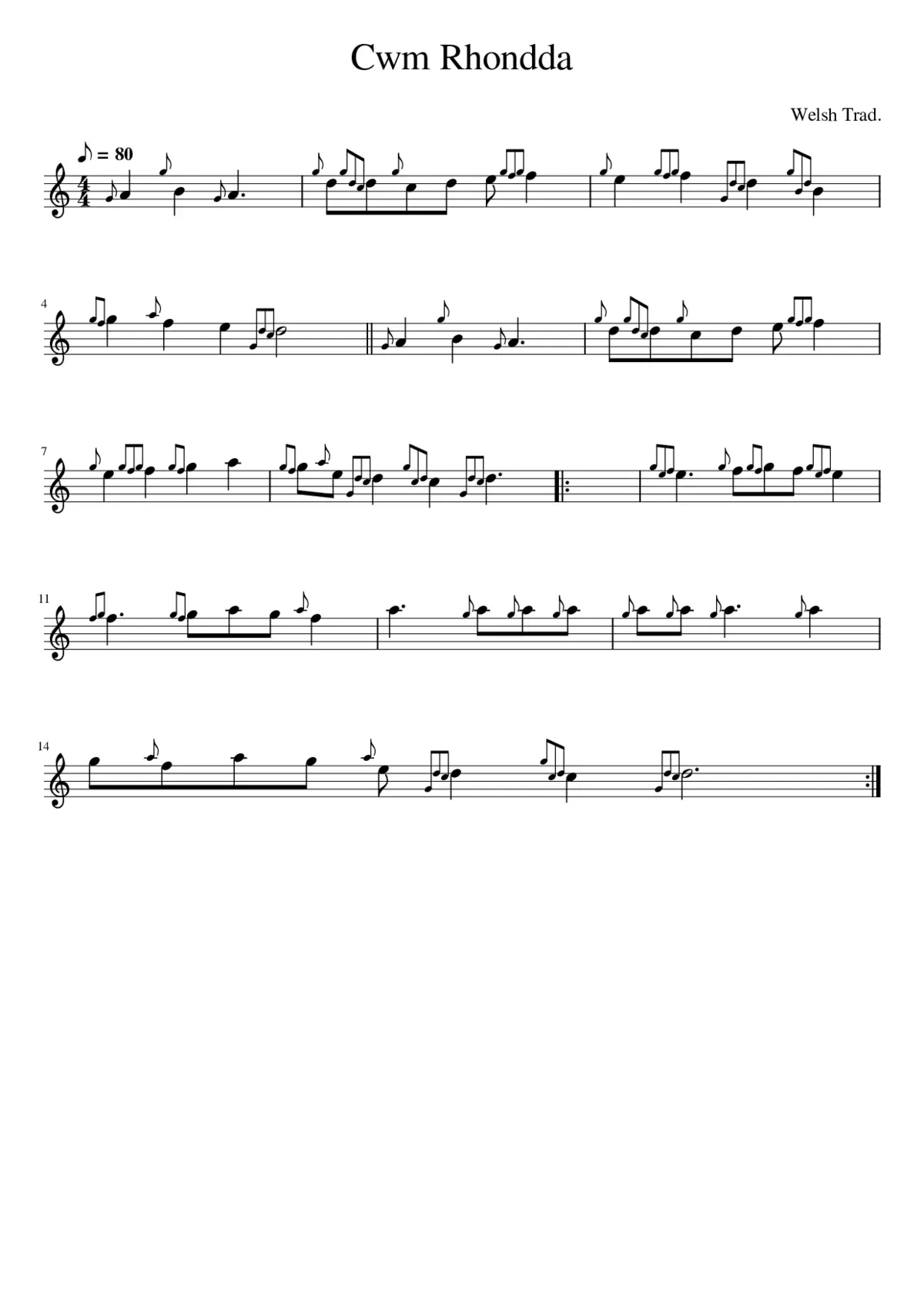 Cwm Rhondda - Page 1