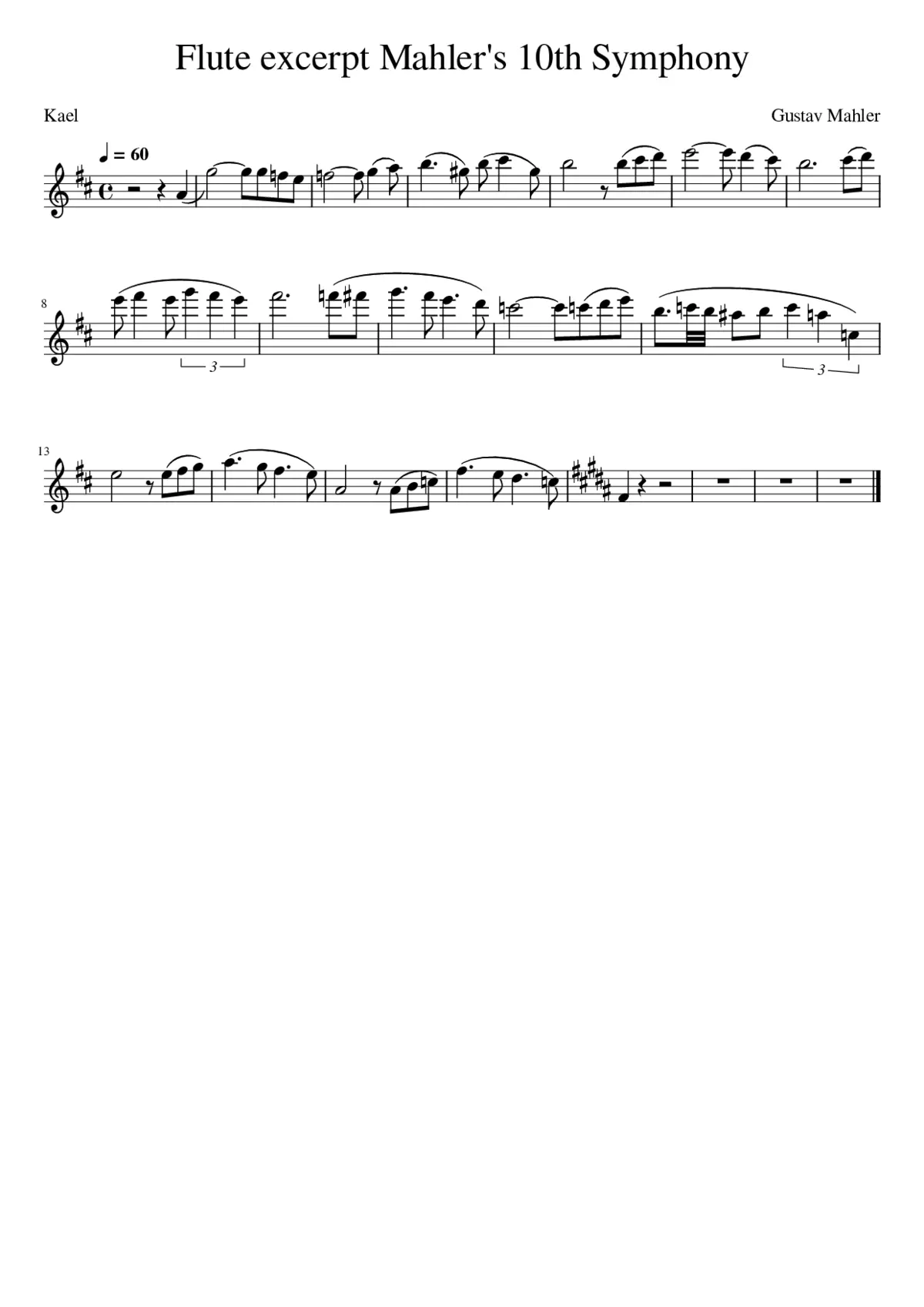 Flute excerpt mahler s 10th symphony - Page 1