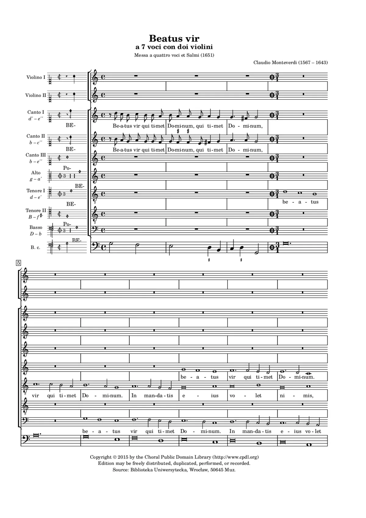 Beatus vir (1650) - Page 1