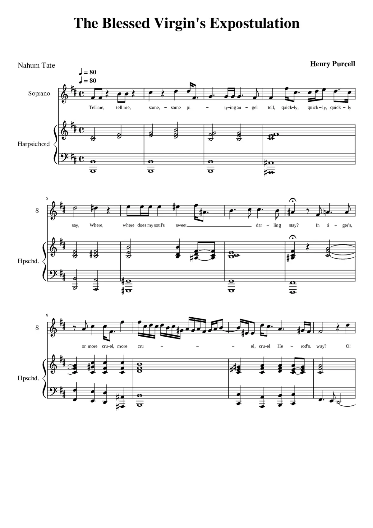 The Blessed Virgin's Expostulation Tell me some pitying angel Z. 196 - Page 1