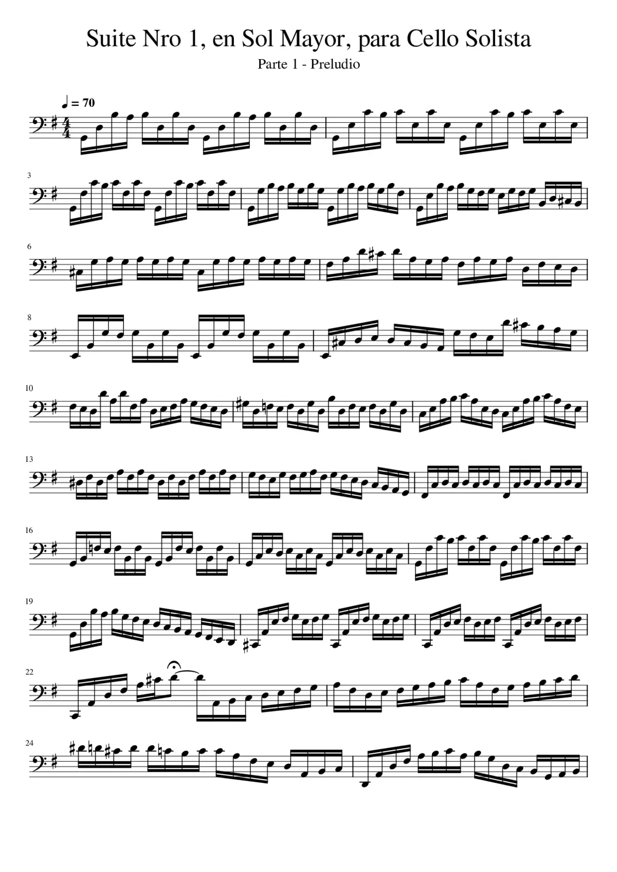 6 Cello Suites BWV 1007-1012 - Page 1