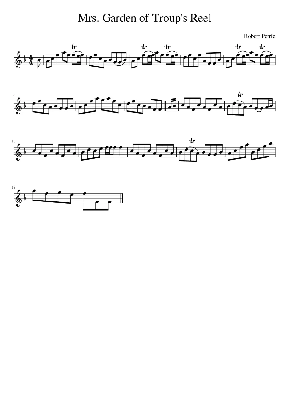 Mrs. Garden of Troup's Reel - Page 1