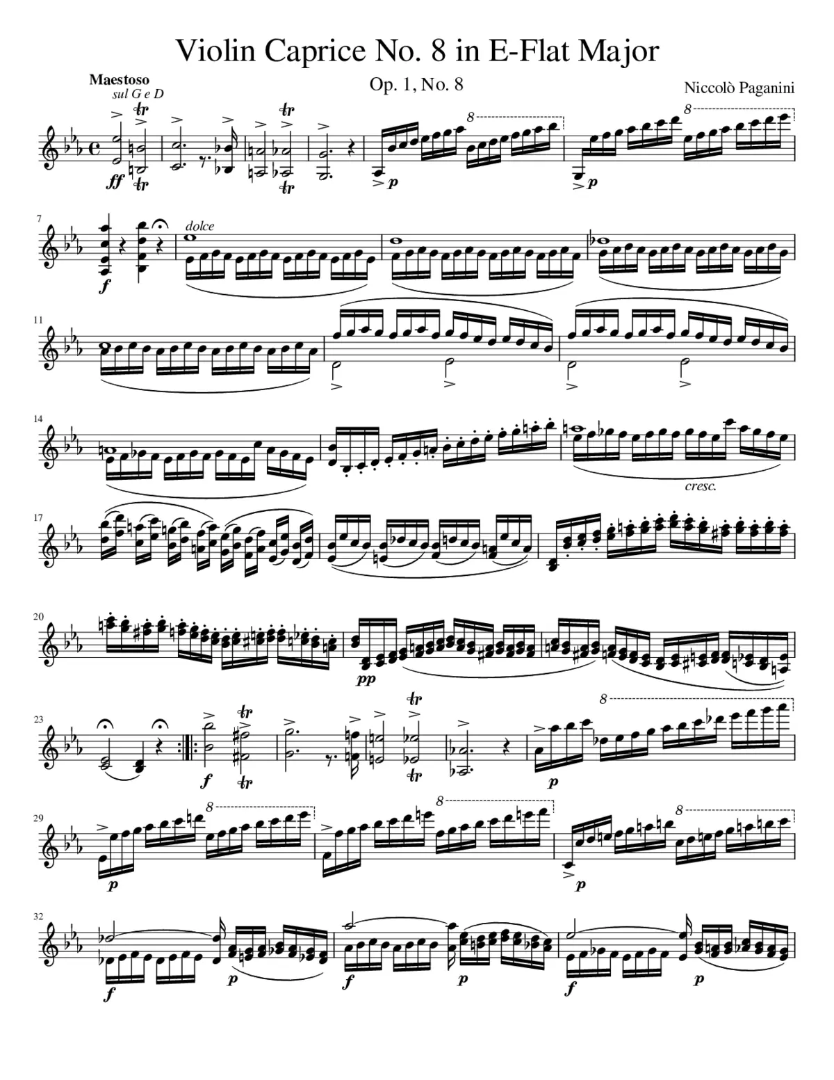 24 Caprices for Solo Violin Op.1 - Page 1