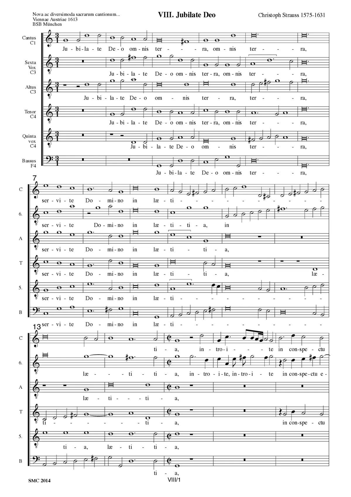 Jubilate Deo a 6 (I) - Page 1