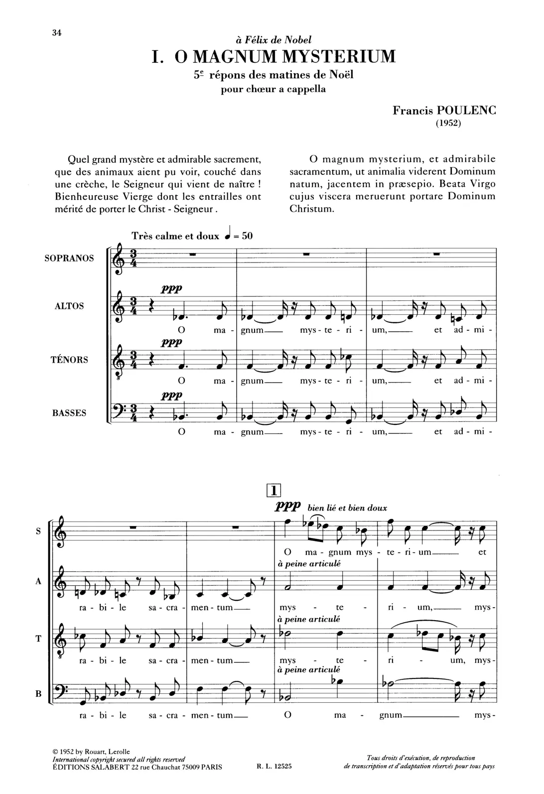 Quatre motets pour le temps de Noël - Page 1