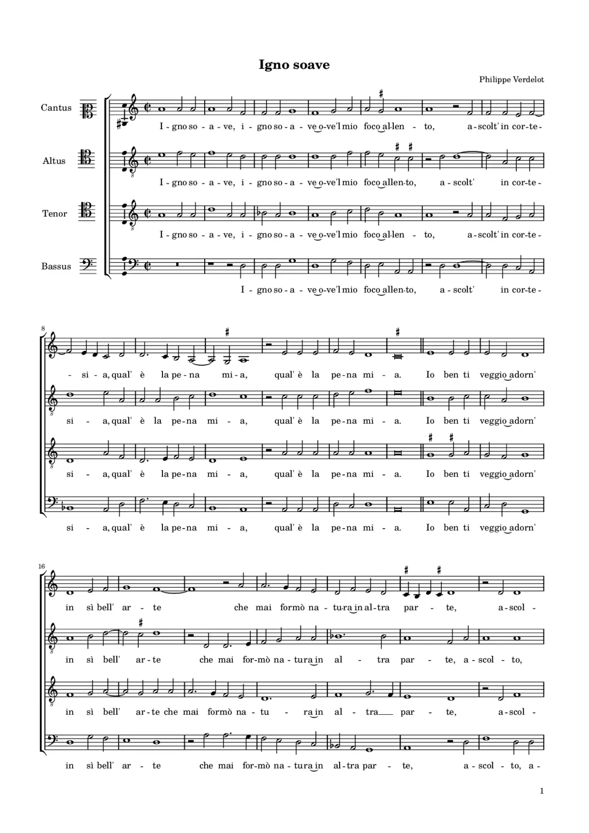 Igno soave ove'l mio foco - Page 1