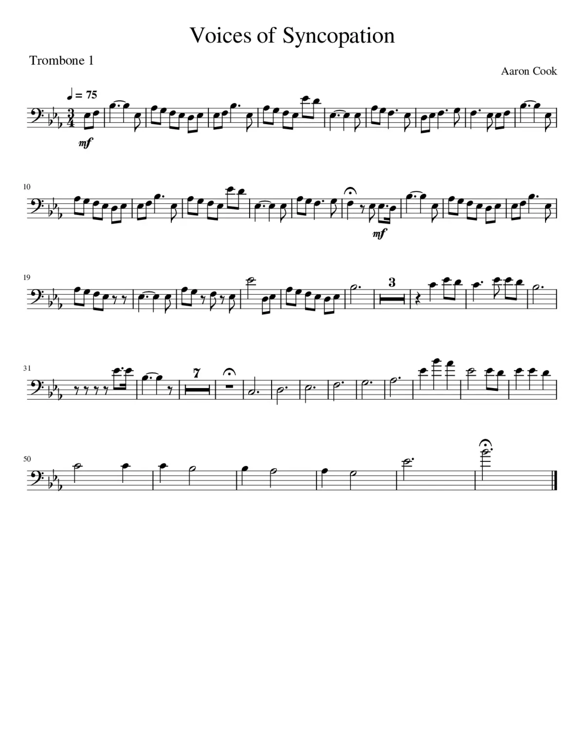 Voices Of Syncopation Trombone 1 - Page 1