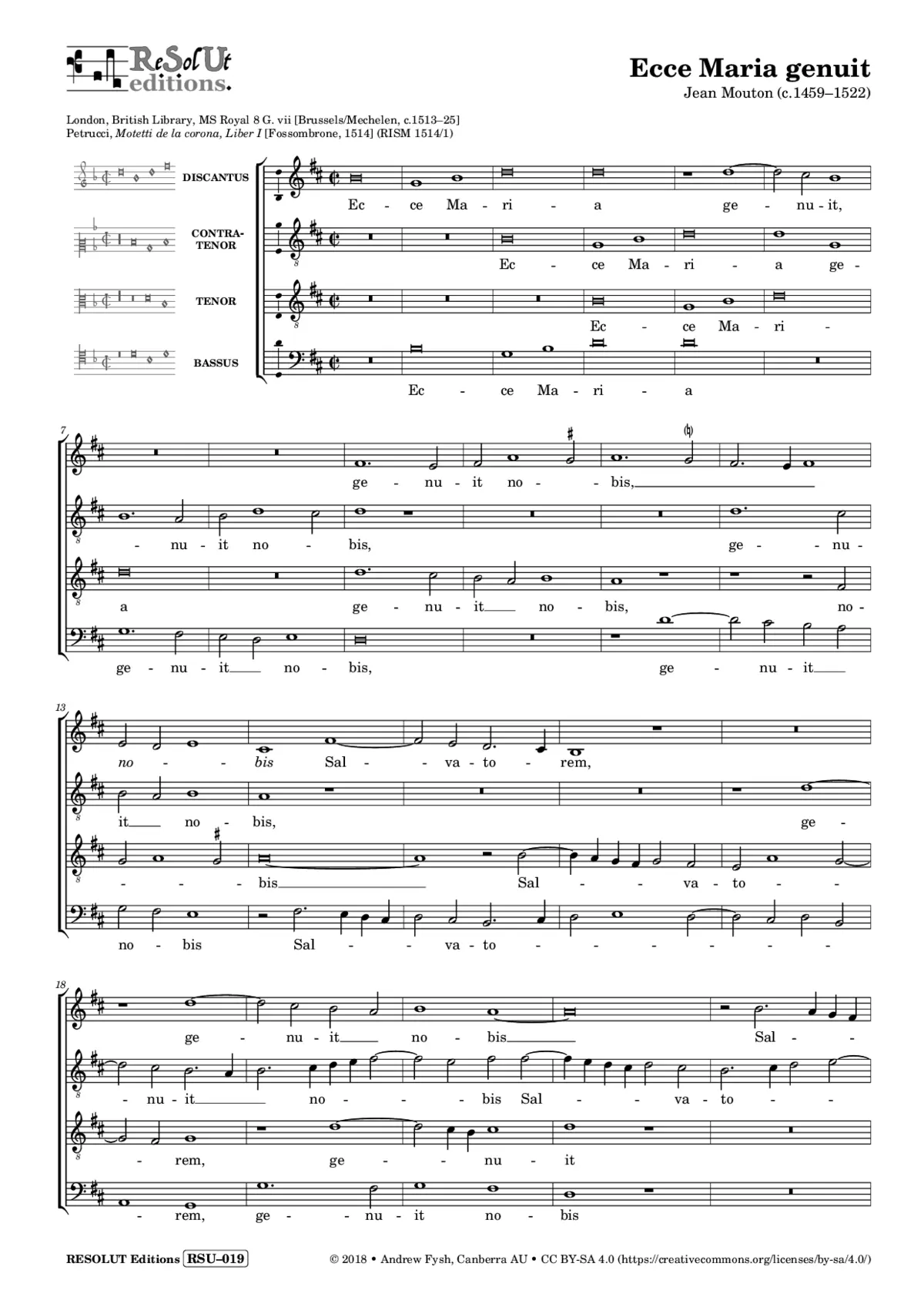 Ecce Maria genuit - Page 1