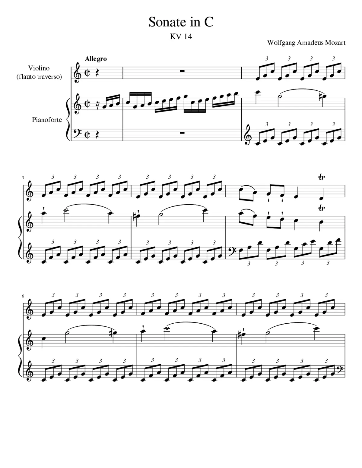 Sonata KV 14 - Page 1