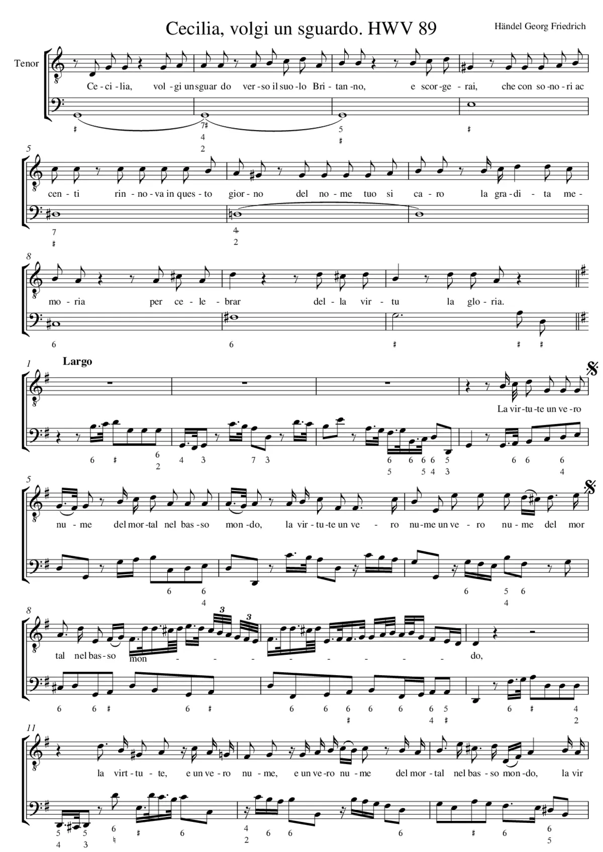 Cecilia, volgi un sguardo, HWV 89 - Page 1