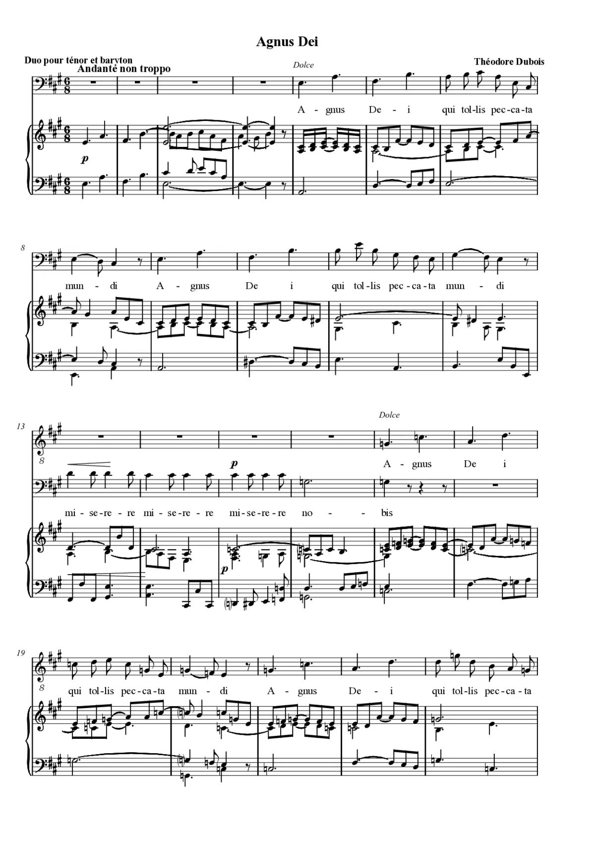Agnus Dei in A - Page 1