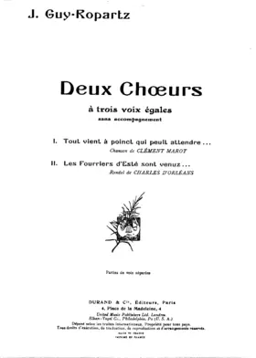 Deux chœurs à trois voix égales