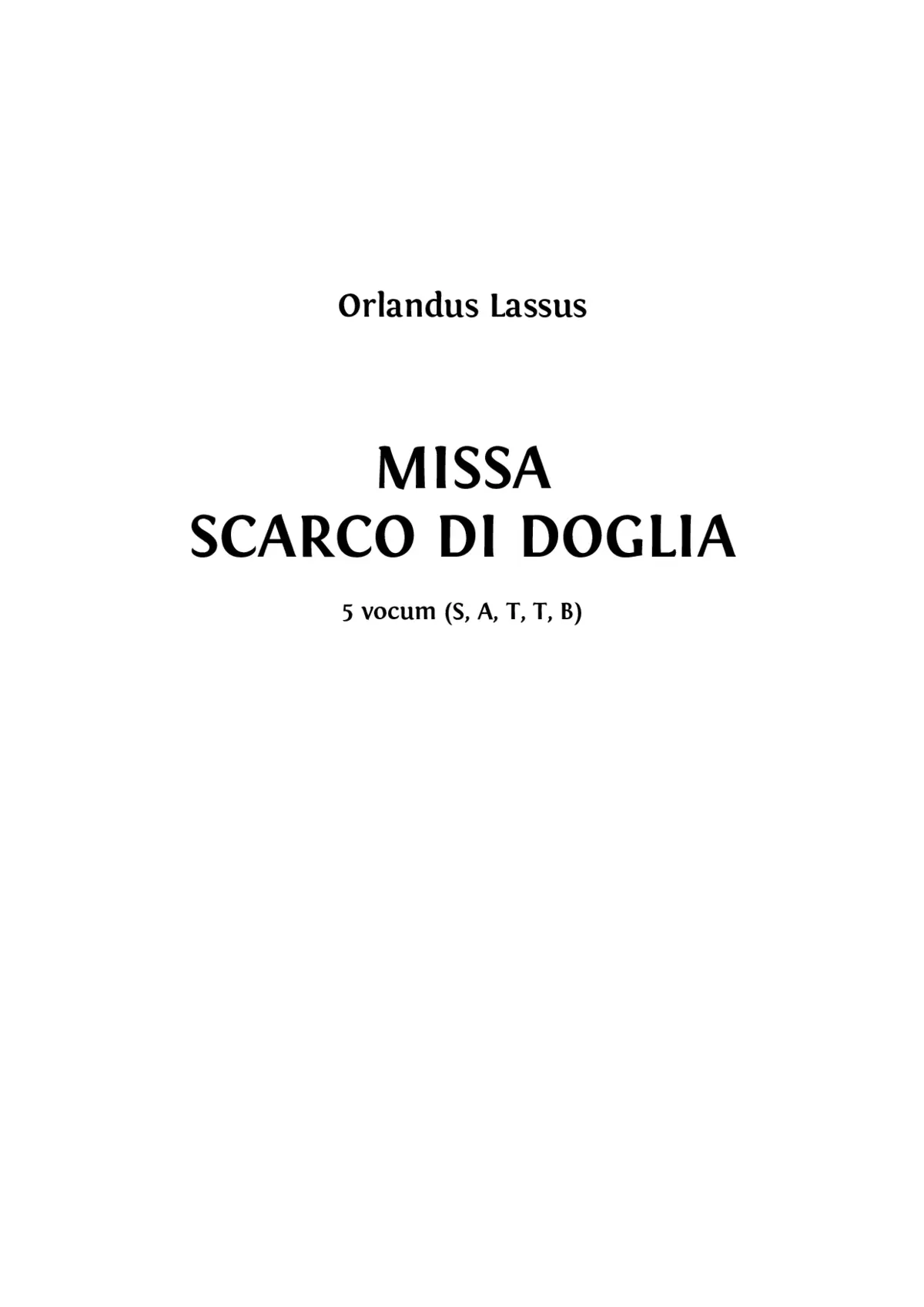 Missa Scarco di doglia - Page 1