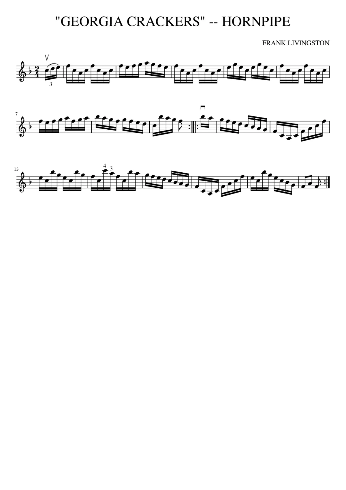 GEORGIA CRACKERS -- HORNPIPE - Page 1