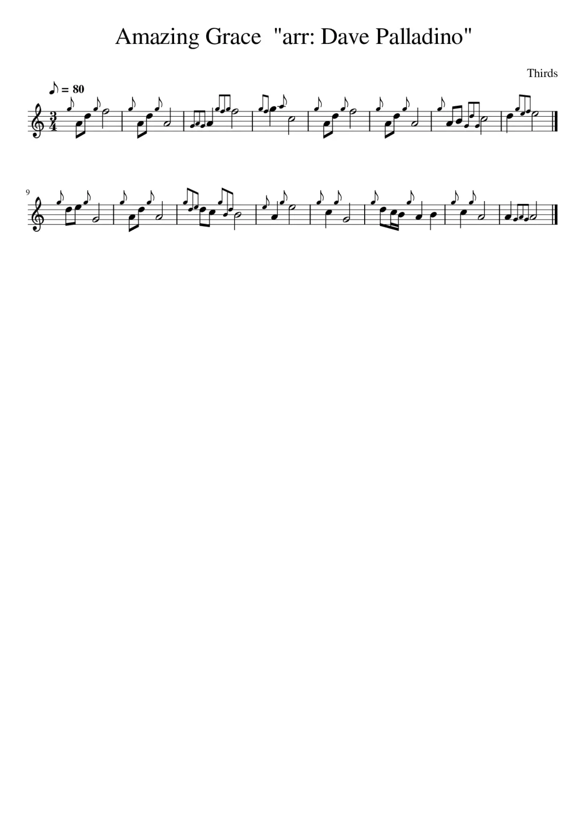 Amazing Grace arr: Dave Palladino - Page 1
