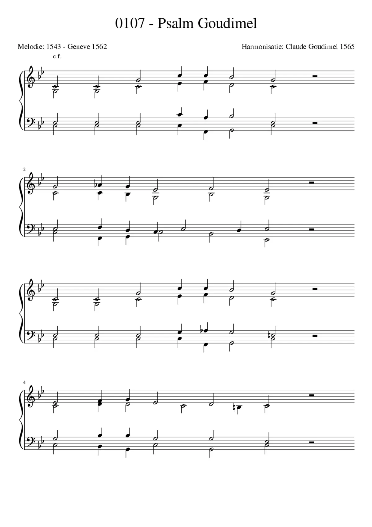 Goudimel Psalms 107 - Page 1