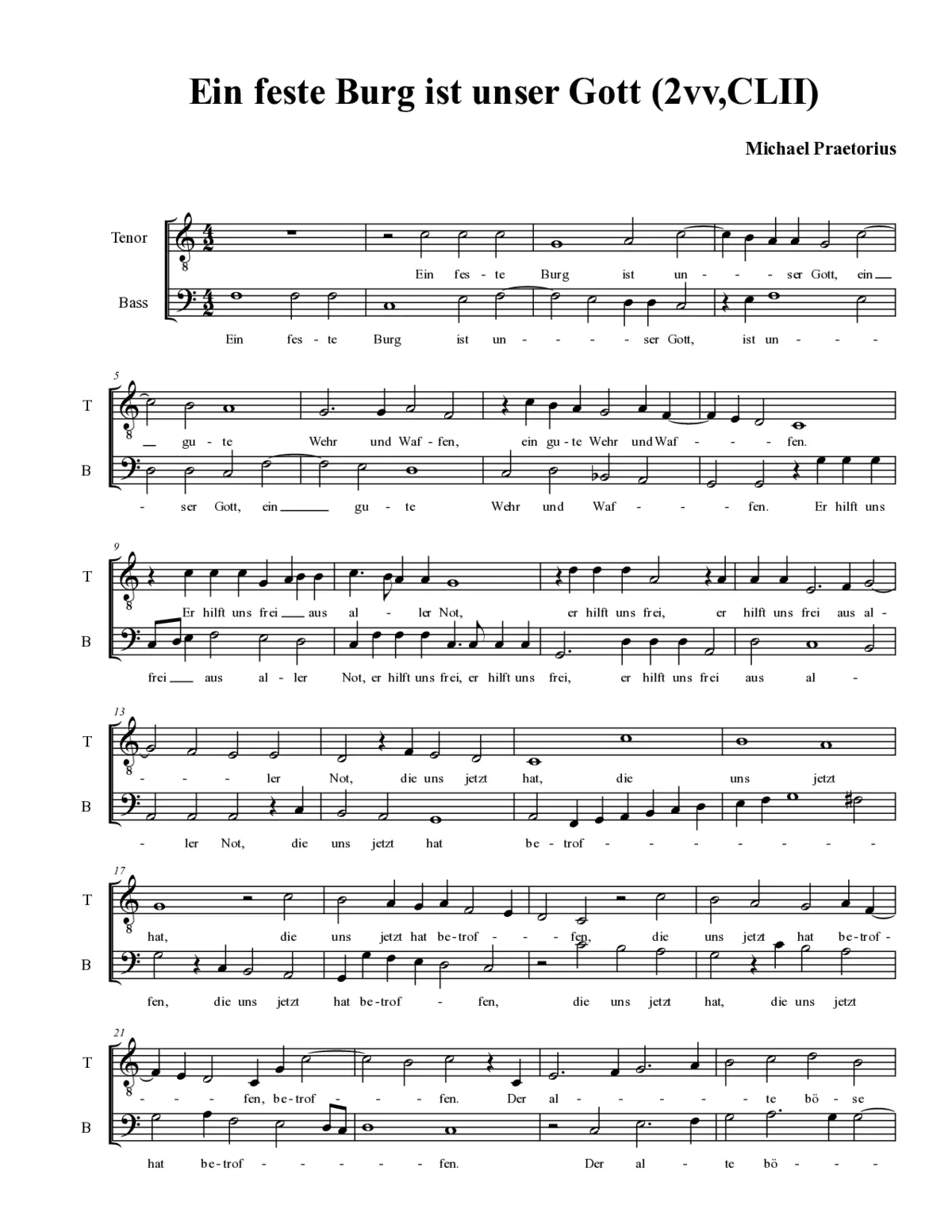 Ein feste Burg (2vv,CLII) - Page 1