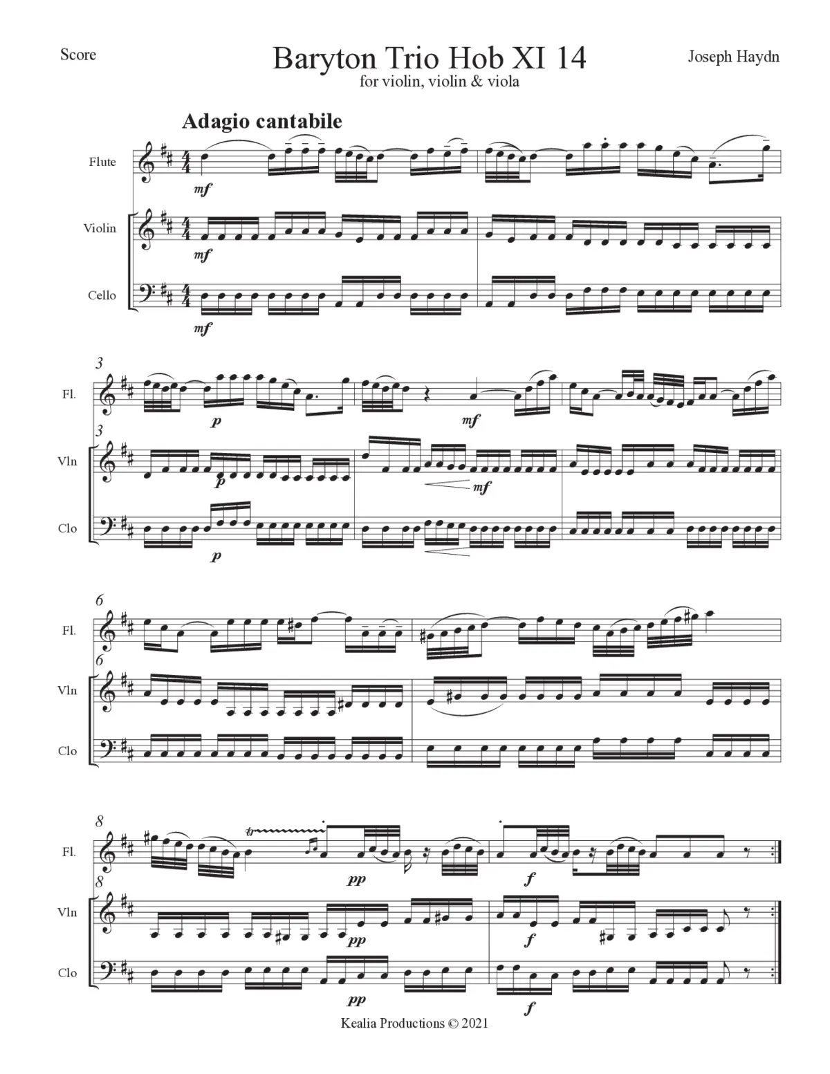 Baryton Trio in D major - Page 1